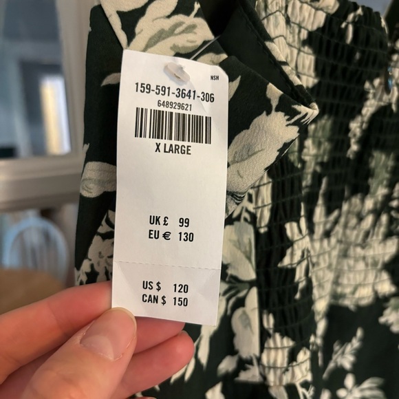 NWT Abercrombie & Fitch Green Floral Dress - Picture 4 of 5